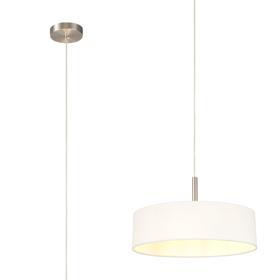 DK0721  Baymont 45cm 3 Light Pendant Satin Nickel, White
